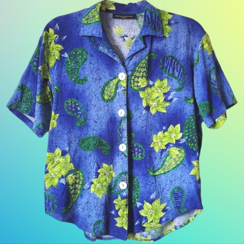 Vintage 90's Paisley & Floral Button-down